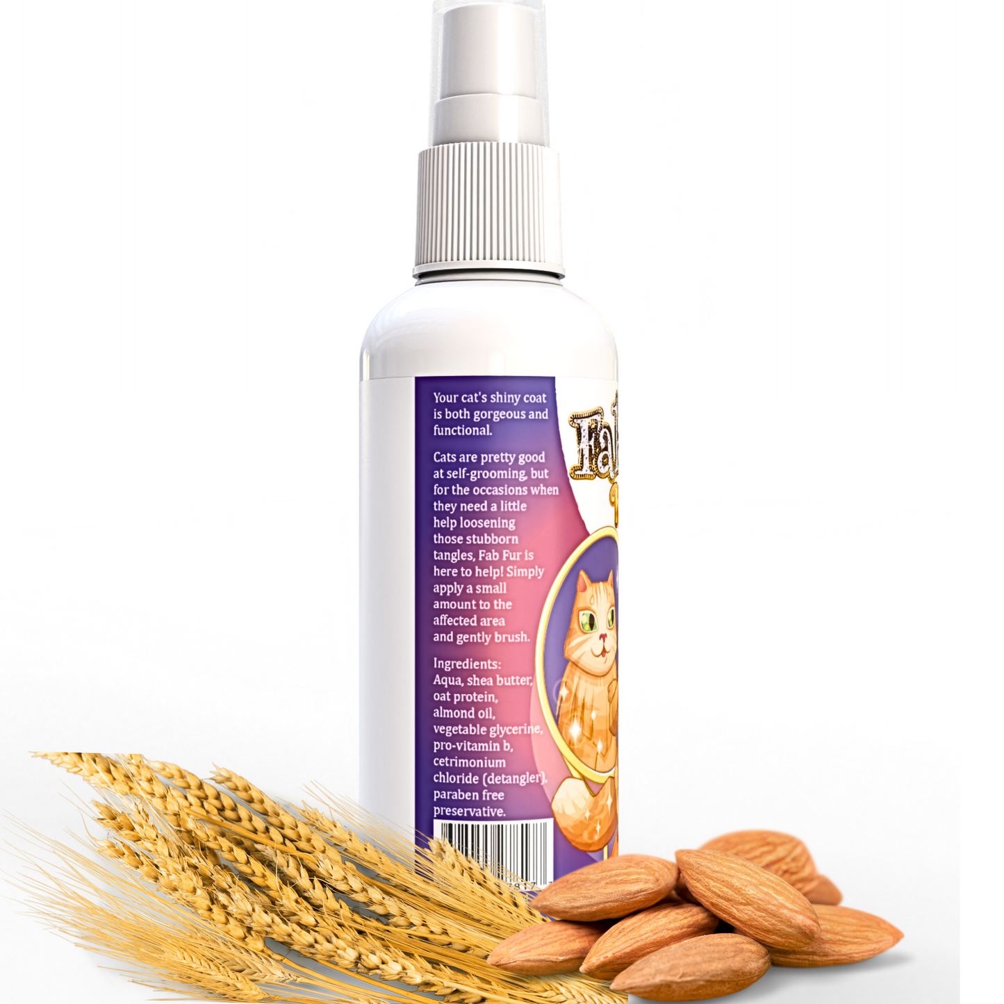Pet MasterMind Fab Fur Kitty Cat Detangler Spray for Matted Hair, Best Cat Matted Fur Remover for Cats Who Like to Look Their Best, Cat Conditioner Spray for Grooming and Dematting, Premium Natural Ingredients, Unscented as Cats Prefer, 8 oz Bottle