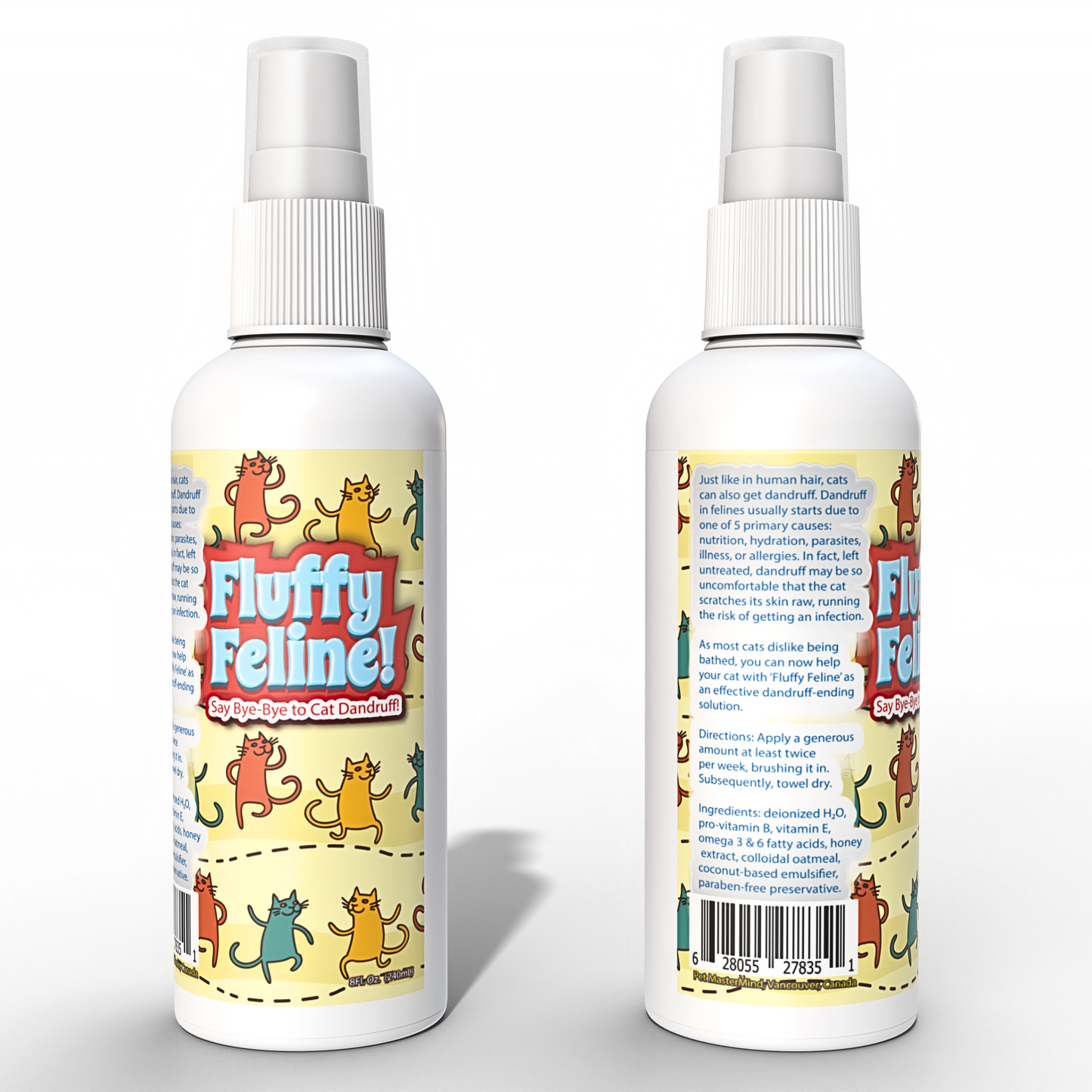 Fluffy Feline Cat Dandruff Treatment Spray by Pet MasterMind 8oz